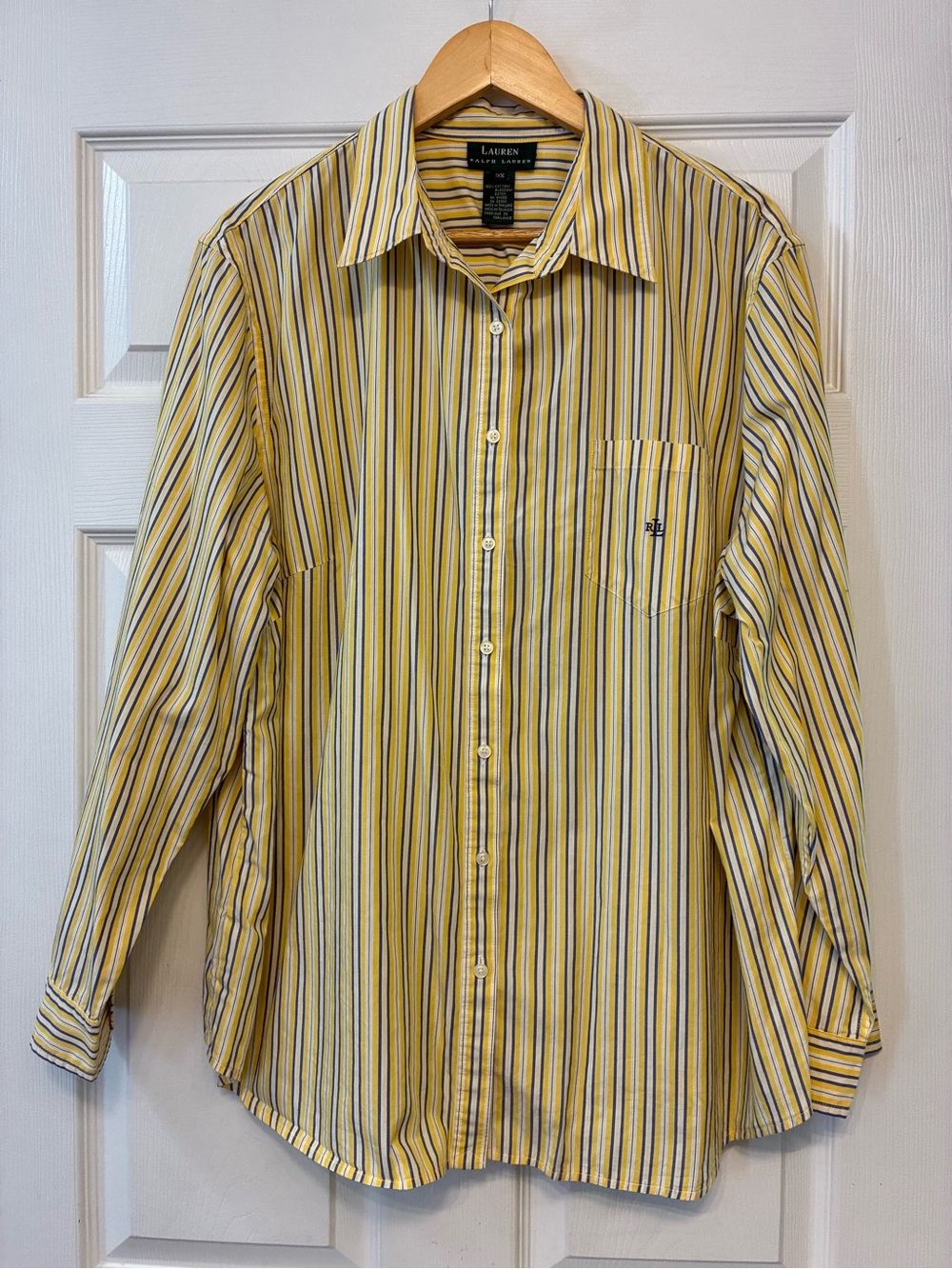 Lauren Ralph Lauren Yellow Blue & White Striped Shirt